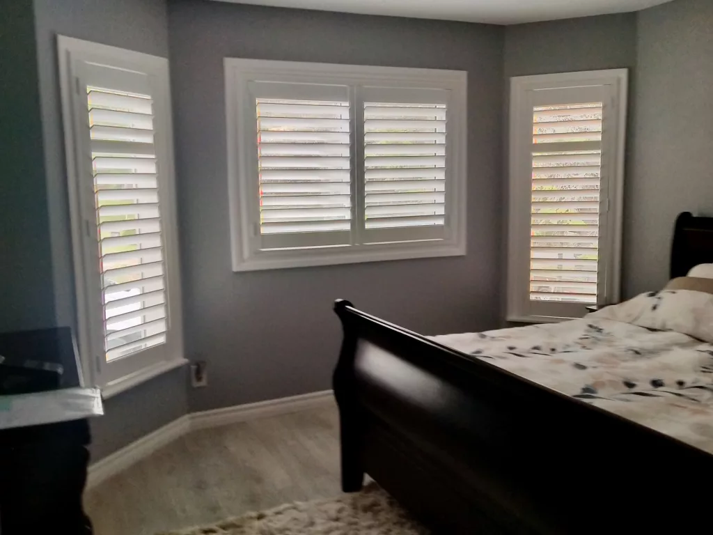 Bedroom with ShutterLux California Shutters