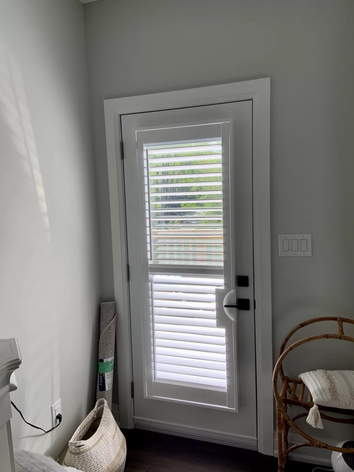 French door (single) with California shutters by ShutterLux in Sebright Ontario Canada