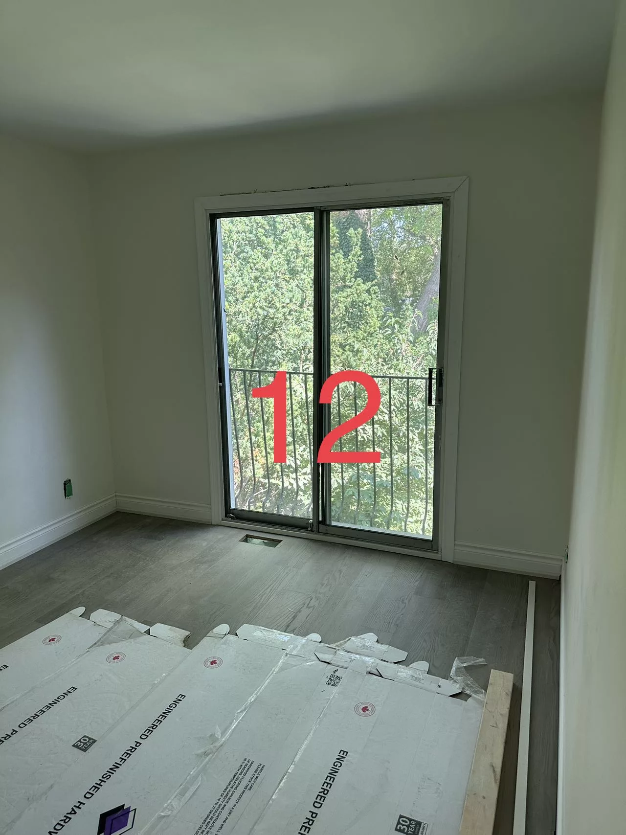 ShutterLux patio door pvc shutters pre-installation photo